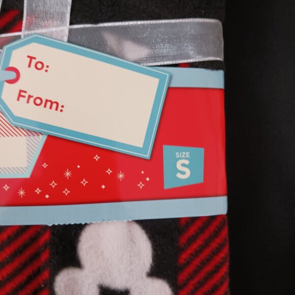 NEW Disney 100 Mickey Hooded Adult Zippered Onsie, Red‎ & Black Checkered Size S - Picture 6 of 9